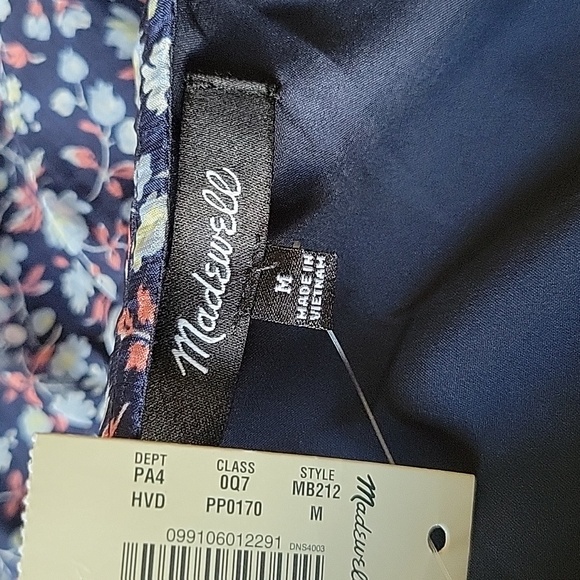 NWT Madewell Navy Floral Midi Dress - Picture 8 of 9